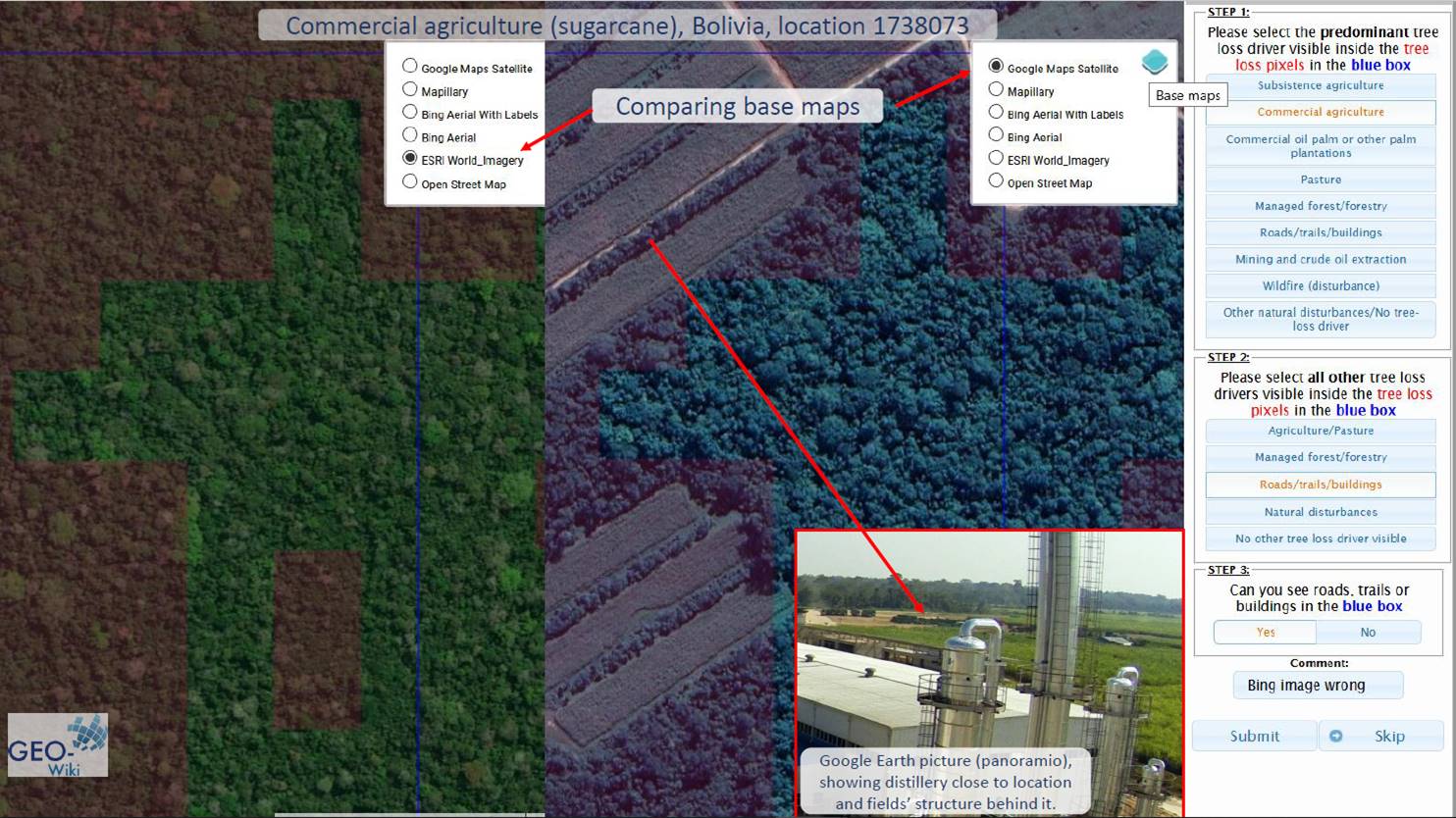 Detective work in the Geo-Wiki drivers of forest loss crowdsourcing campaign